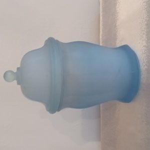 Indiana Blue Satin frosted Apothecary /Cookie  jar
